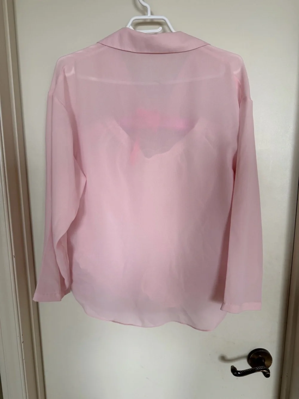 Victoria’s Secret Baby Pink Pajama Set Small Sheer Top Floral Embroidered Shorts - Picture 3 of 9